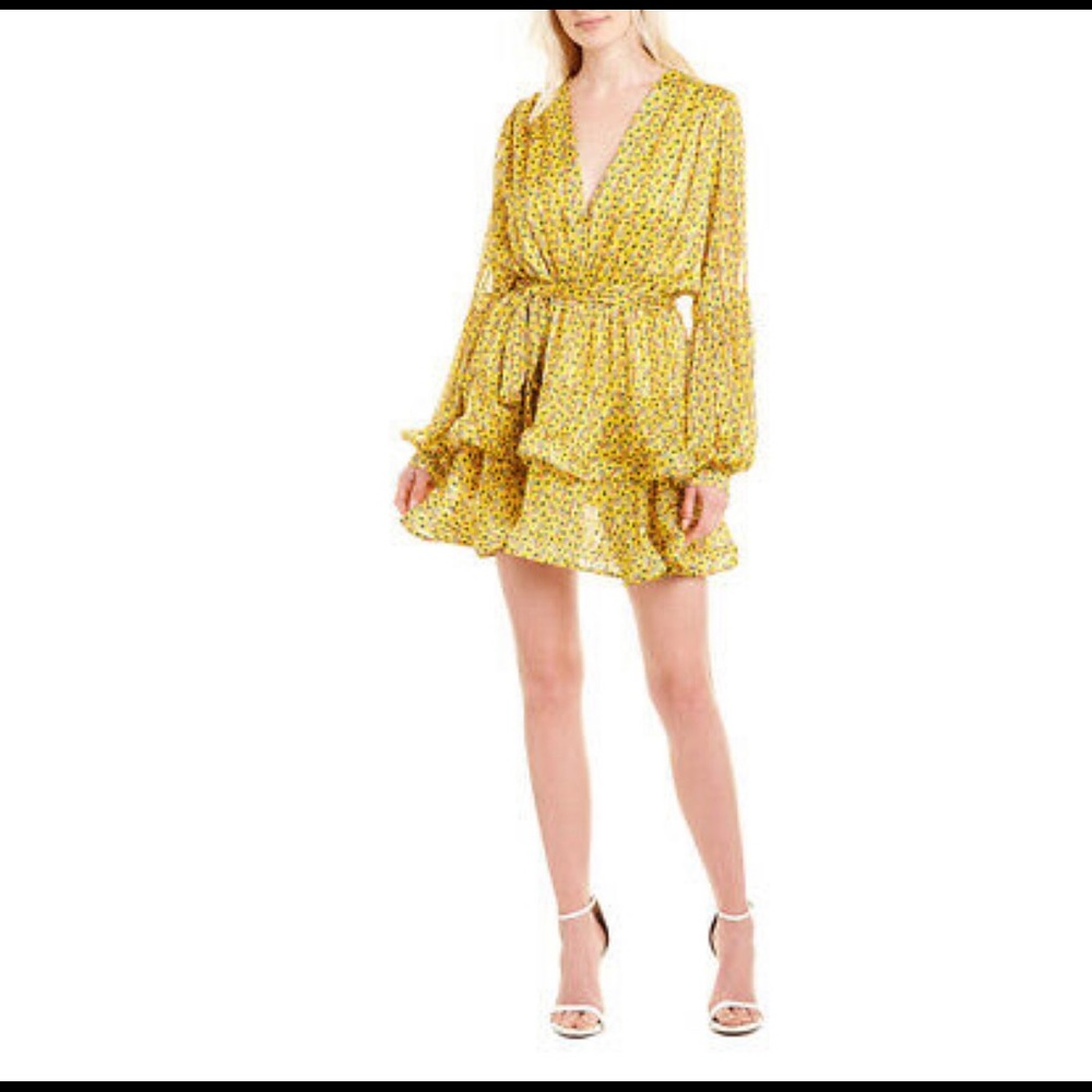 Beulah Floral A-Line Dress Women's Yellow SIZE M